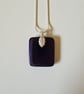 Sparkly gold patterned fused glass pendant - Image 6
