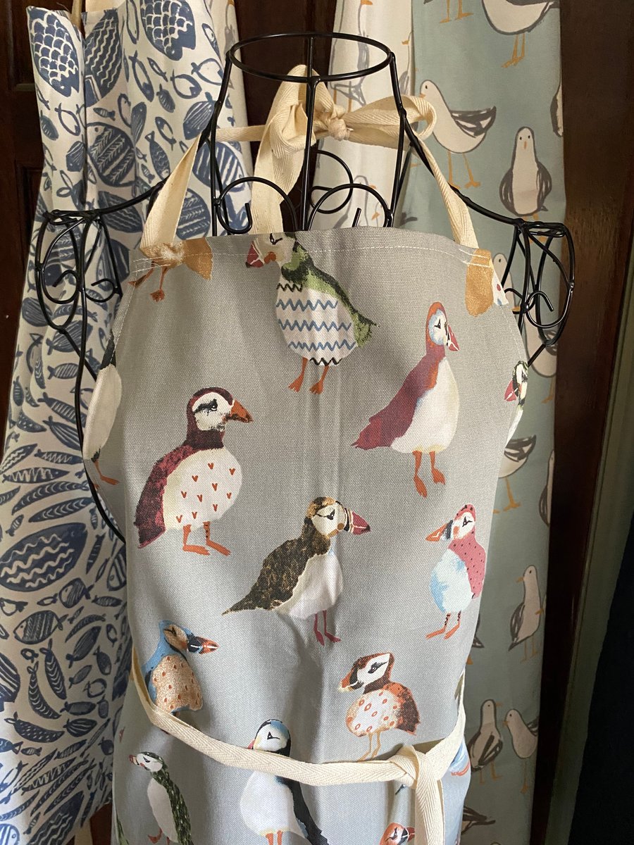Homestead Country KITCHEN APRON - Coastal Puffins Design - EASTER SALE