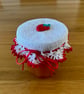 Crochet Strawberry Jam Jar Lid Cover - Image 2