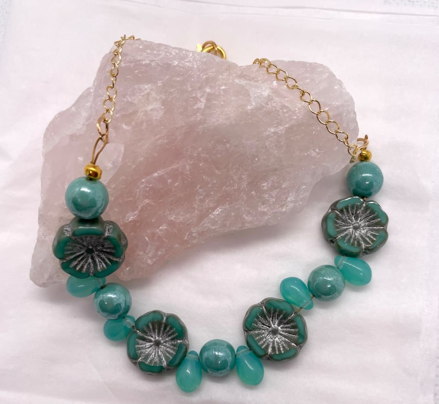 Czech Flower Necklace 