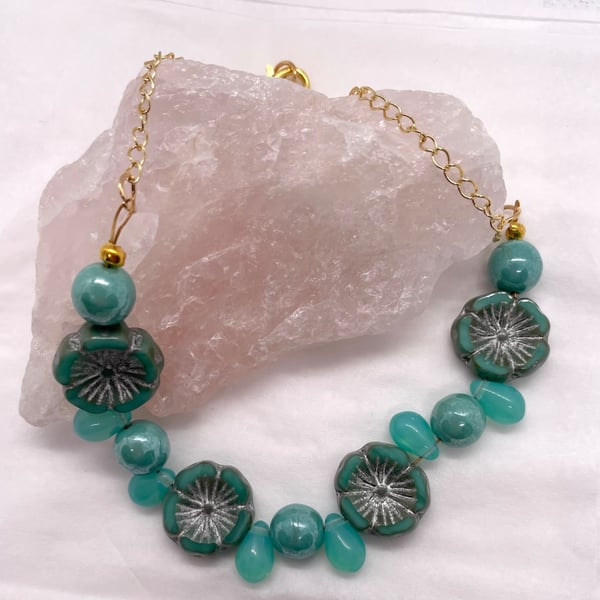 Czech Flower Necklace 