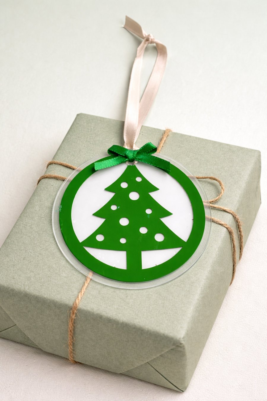 Green Christmas Tree Acrylic Ornament – Festive Hanging Decoration