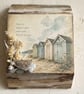 Wooden Coastal Beach Huts Wall Plaque Rustic Seaside Welsh Poplar Wood Art Sign.