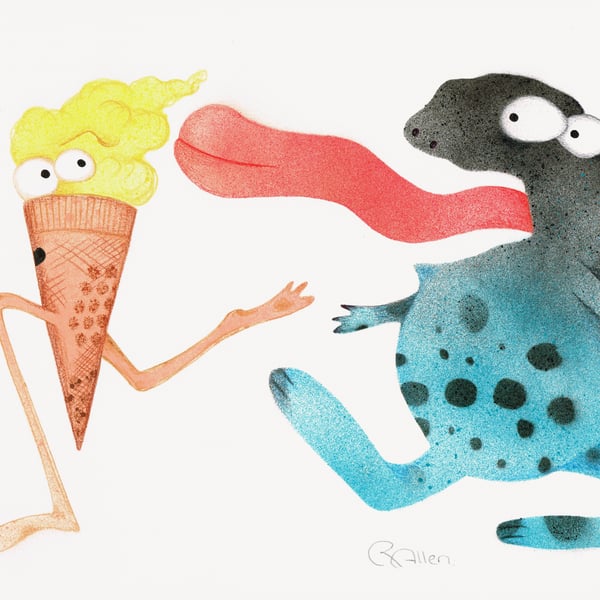 Ice cream original spray painting - Ice Screaming