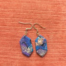 Purple patchwork diamond 1 earrings 