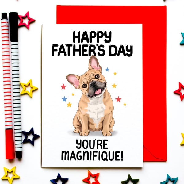 French Bulldog Father's Day Card for Dad, Funny Dog Card
