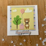 Handmade 2 year old Birthday Card Folksy