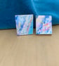 Pastel Clouds, Stainless Steel Post Earrings. - Image 3
