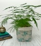 Hand Printed Linen Storage Basket, Storage Pot, Plant Pot - Teal Blue - Image 1