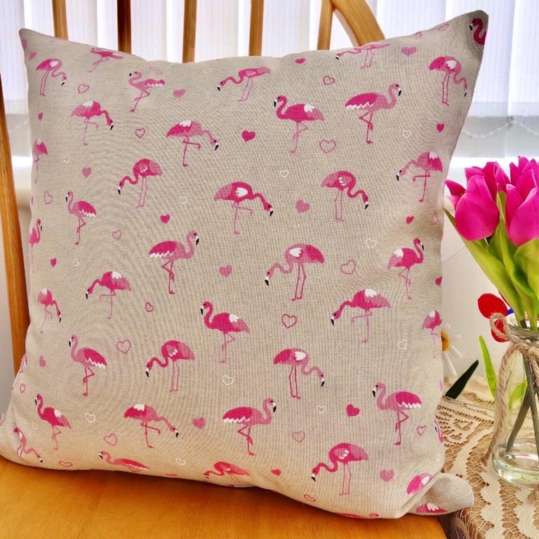 Cushion with Pad: Flamingos Throw Pillow 43cm (17 )