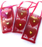 Heart Lightcatcher Fused Glass Hanging Suncatcher 2 hearts Mothers Day gift - Image 5