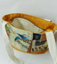 Patchwork velvet shoulder bag with 2 straps and zip fastening - Image 7