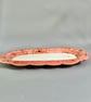 Handmade Ceramic Serving Tray: Pink Mottled Glaze, Scalloped Edge - Image 3