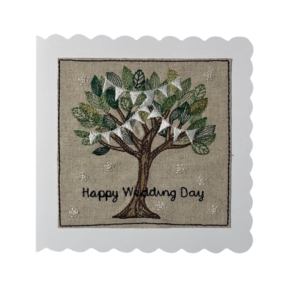 Tree Wedding Card: Woodland Textile Design