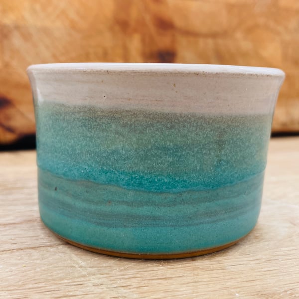 Hand thrown Ceramic pot - copper patina
