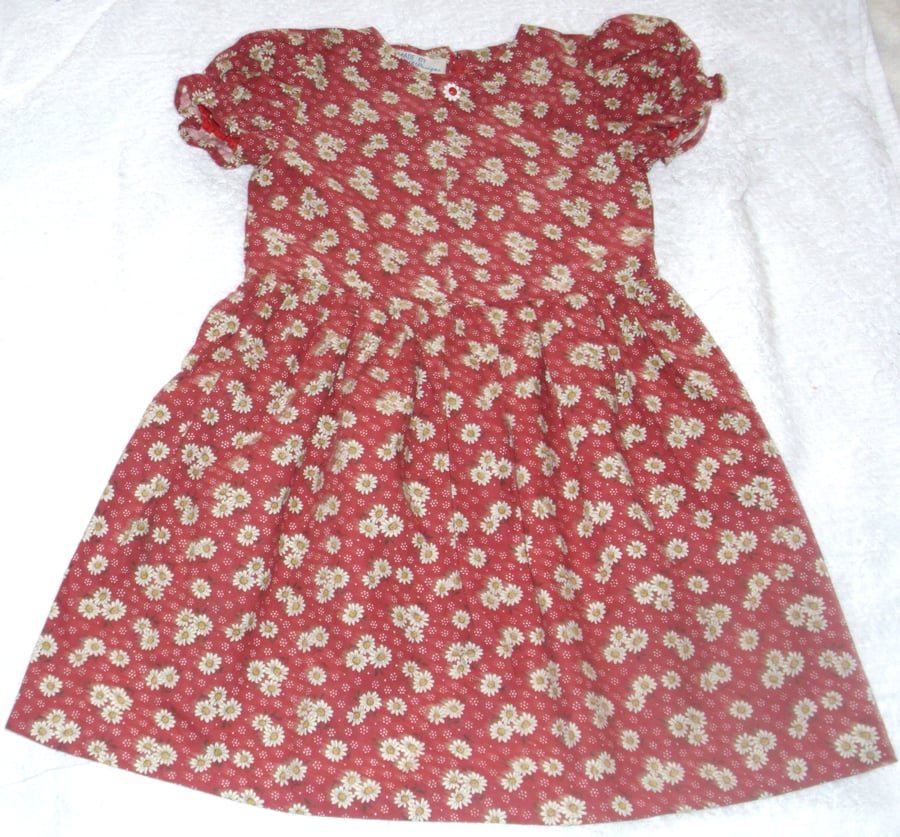Bright white daisies summer dress for 18 month old - Folksy