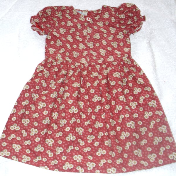 Bright white daisies summer dress for 18 month old