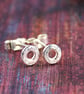 Silver stud earrings tiny circles - Image 3