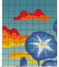 301 - Morning Glory Blue Flowers Sunrise Meadow Cross Stitch Pattern (PDF Chart) - Image 5