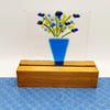 Fused Glass Everlasting Flowers in a Vase’ Tile in a Wooden Stand