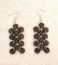 Laser Cut Wood & Silver Chandelier Earrings, Handmade Statement Earrings