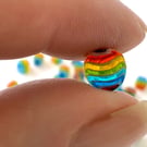 Rainbow stripe murrini made with Bullseye 90coe glass