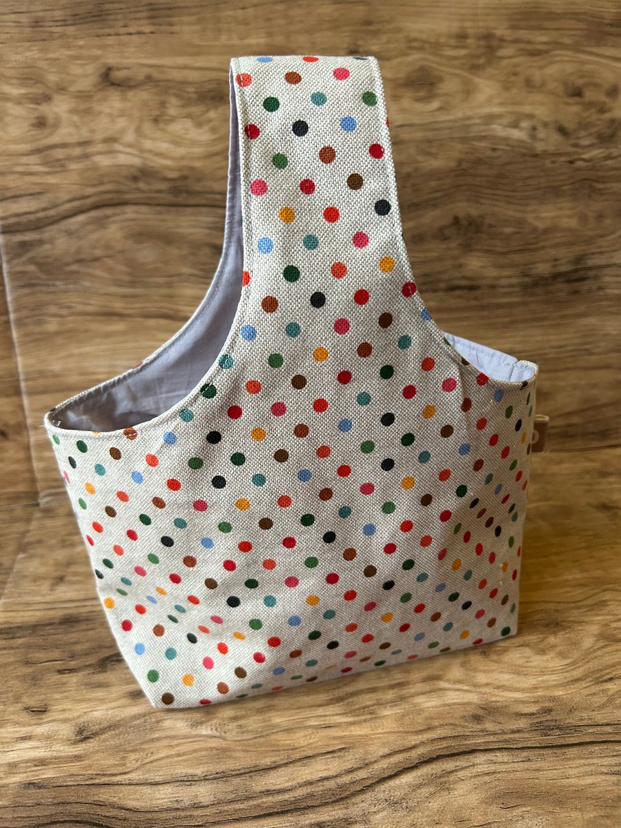 One-Arm Knitting Crochet Project Bag Spotty