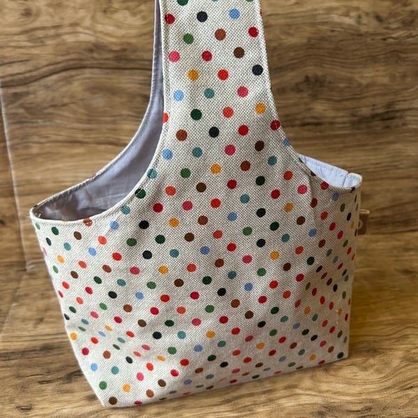 One-Arm Knitting Crochet Project Bag - Spotty