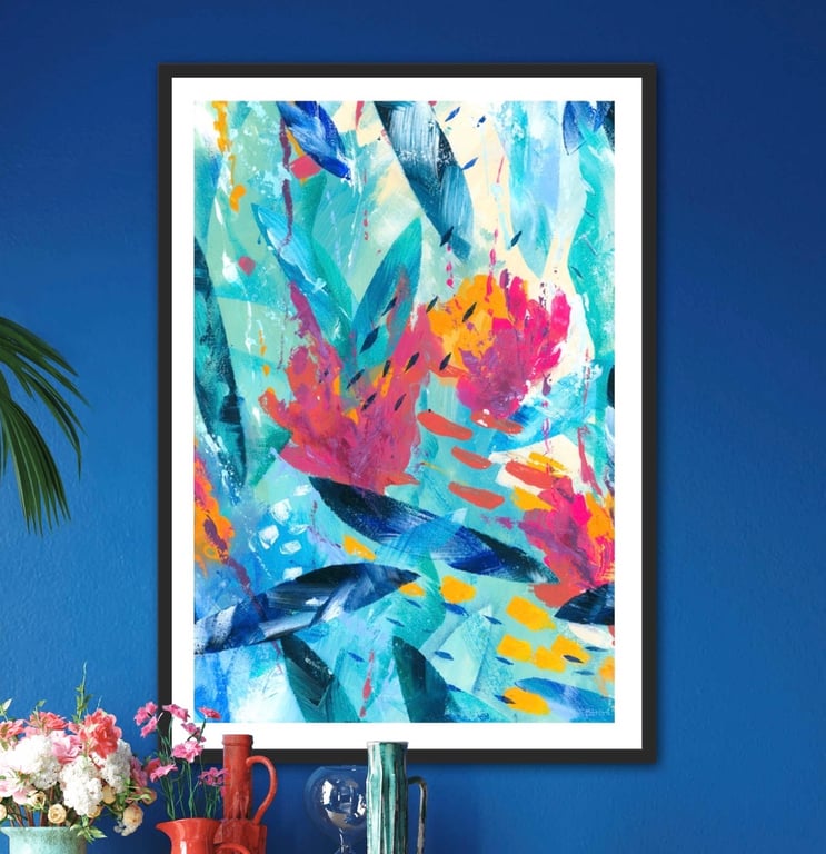 Tropical Seas Colourful Art Print in Various Sizes
