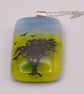 Coming in to Land, Fused Glass Pendant with Sterling Silver Findings - Image 9