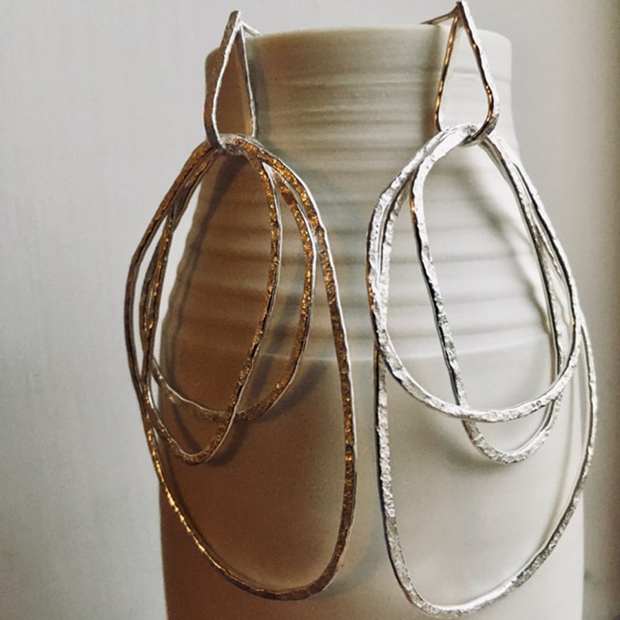 Big bold sculptural hoop earrings