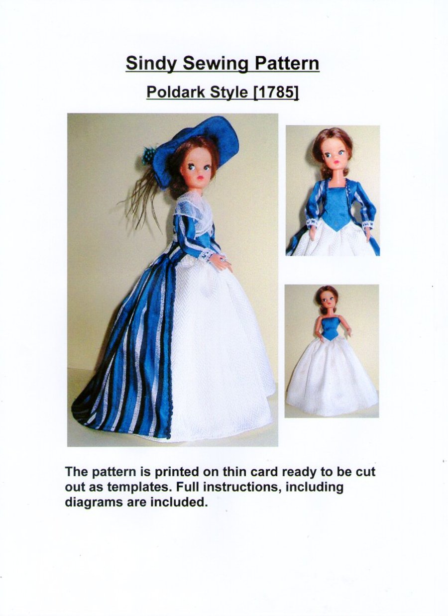 Sewing Pattern for 11-12" Fashion Doll. Late18th century ,1785