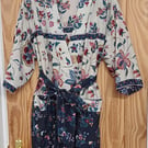 Bath robe one size upcycled kimono style dressing gown beach wrap