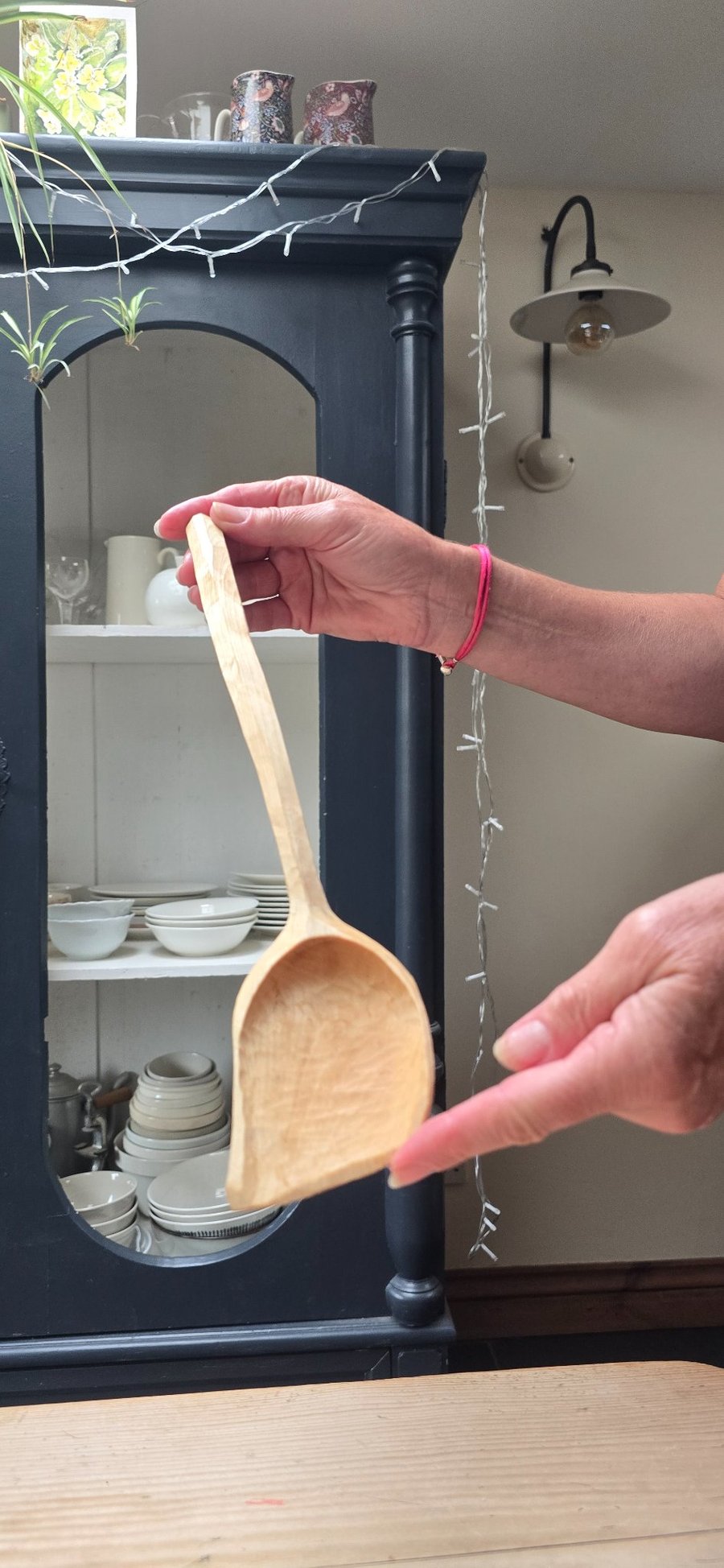 Image of Medium size, hand-carved wooden cooking spoon
