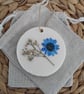 Fresh Linen vegan soy wax melt decorated with dried flowers