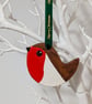 Clay robin Christmas tree decoration,  garden bird Christmas decor  - Image 3