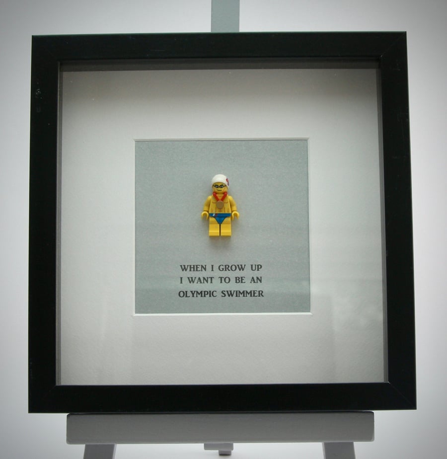 When I grow up I want to be An Olympic swimmer mini Figure frame