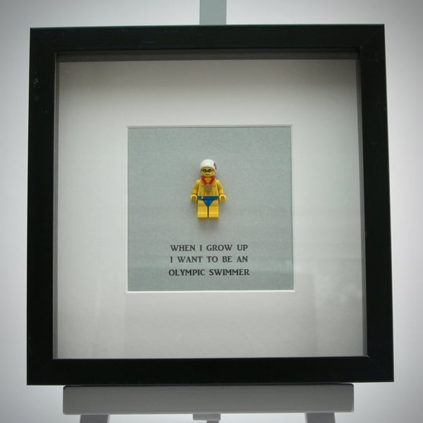 When I grow up I want to be An Olympic swimmer mini Figure frame