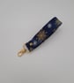 Bag charm wristlet  - keyfob, navy blue and gold snowflake keyring. Sale.    - Image 6