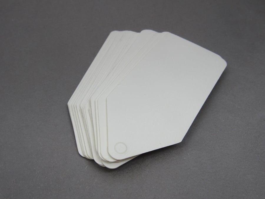 25 Pale Cream Card Tags