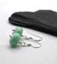 small green lampwork glass earrings - Image 4