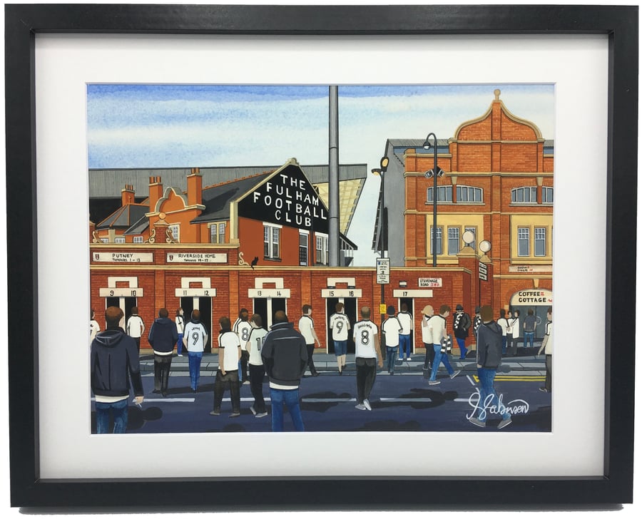 Fulham F.C, Craven Cottage Stadium. High Quality, Framed Football Art Print.