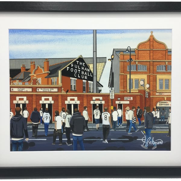 Fulham F.C, Craven Cottage Stadium. High Quality, Framed Football Art Print.