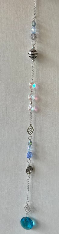 Handmade Beaded Suncatcher - Turquoise