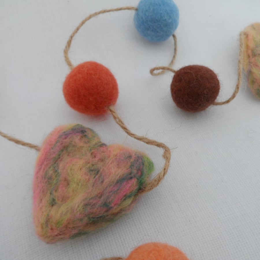 Rainbow Felted garland