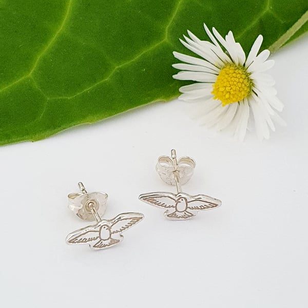 Bird Stud Earrings (Sterling Silver)