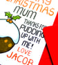 Funny Christmas Card Mum Xmas Pudding Card From Children for Mother Personalised - Image 7