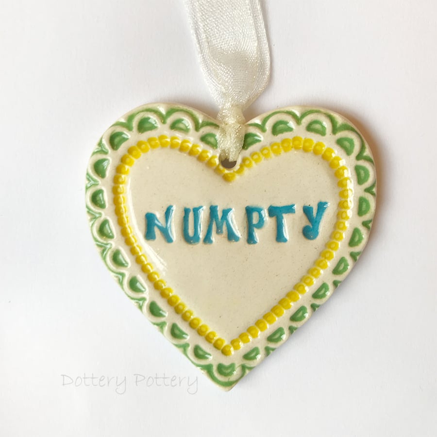 Small Ceramic heart decoration Swear words 