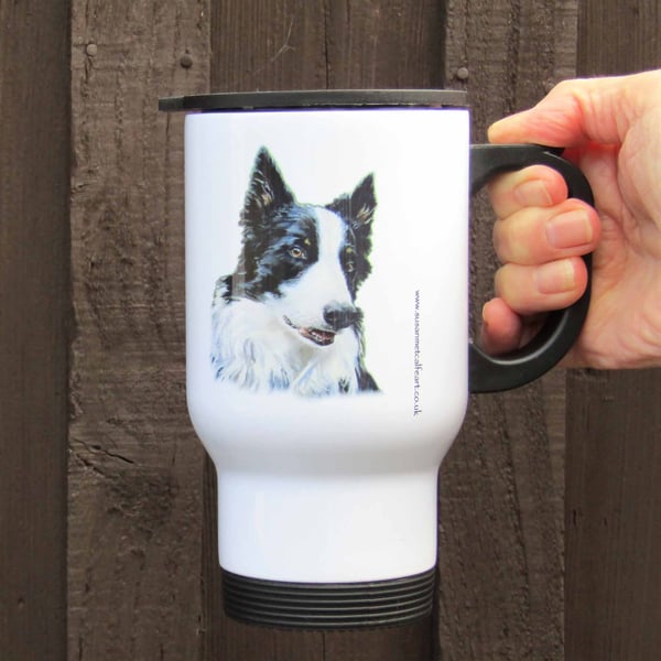 Travel Mug with collie dog