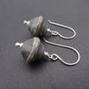 grey lampwork glass earrings, sterling silver jewellery